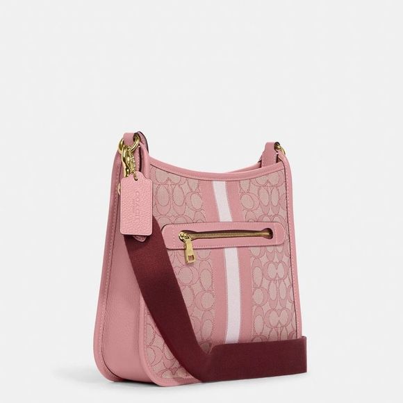 NWT Coach Dempsey File Bag Signature Jacquard With Stripe And Coach Patch CA195 - Picture 5 of 11